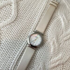Skagen White Leather Watch
